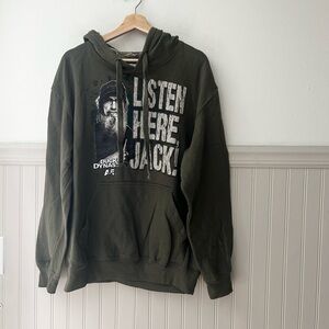 Duck Dynasty Men’s Medium Olive Green Graphic Hoodie Sweatshirt Camo Hood